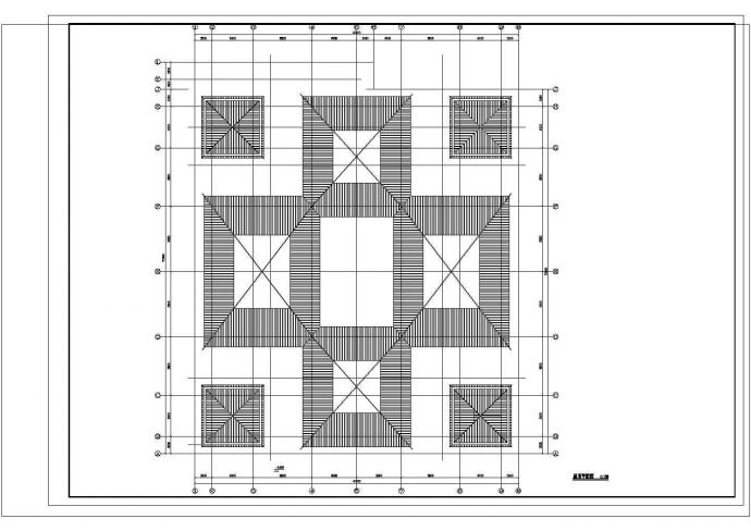 现代仿古建筑服务中心建筑设计施工图_图1