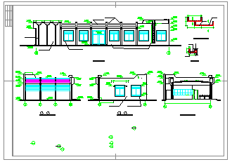 某地区食堂建筑施工设计cad图纸-图二