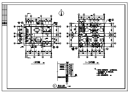 别墅设计_局部四层框架结构别墅建筑施工cad图，带效果图-图一