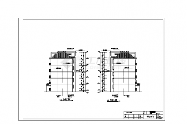2套5200平米砖混住宅毕业设计施工cad图纸-图一