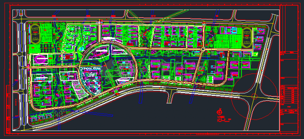 某大学城CAD景观设计规划图-图一