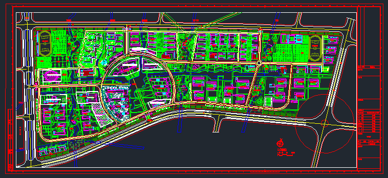 某大学城CAD景观设计规划图