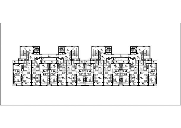 某城区跃层洋房建筑户型设计施工CAD图纸-图二