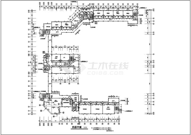 某中学教学楼CAD建筑综合楼施工图-图一