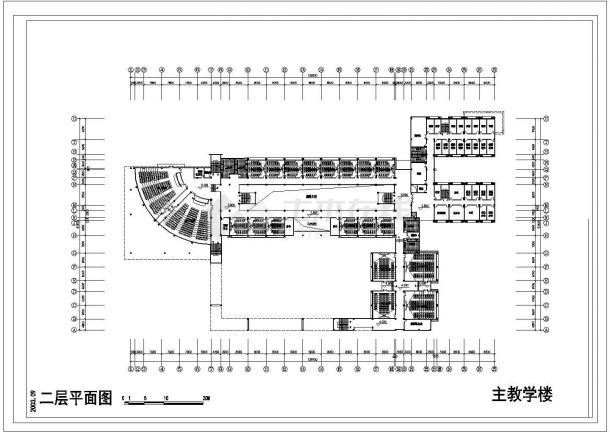 某学校五层教学楼建筑单体设计cad全套施工图（甲级院设计，11张图）-图二