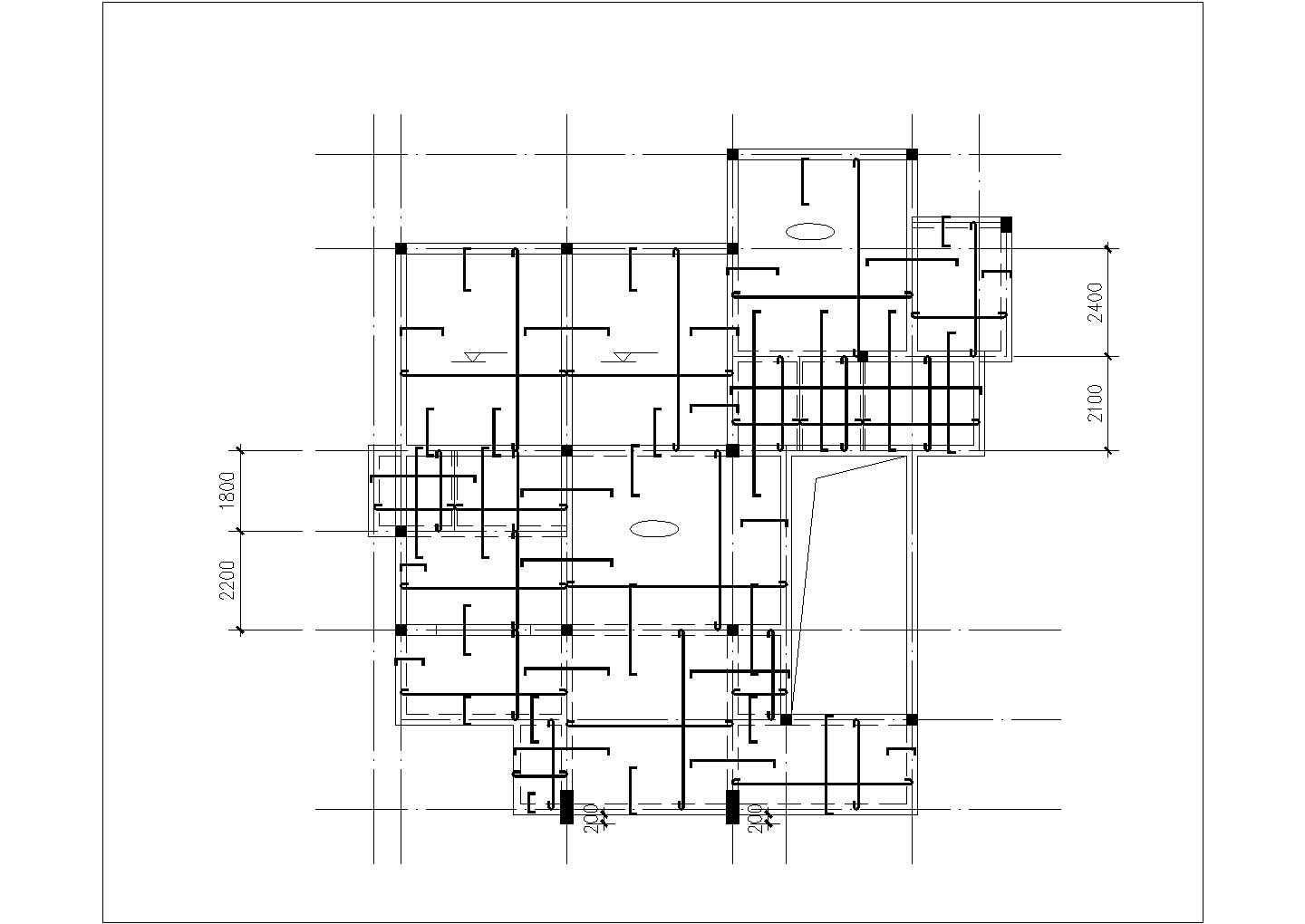 360平米左右2层混合结构单体别墅平面结构设计CAD图纸（含阁楼层）
