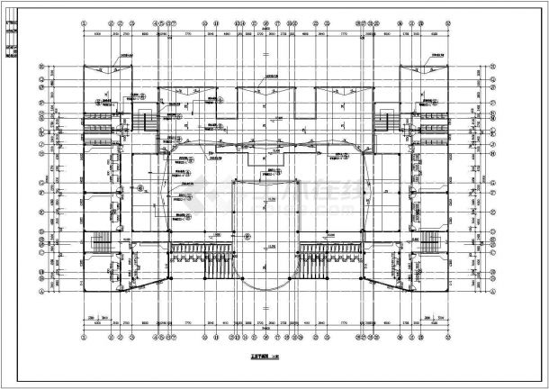 某学校五层框架结构教学楼（13200㎡）设计cad全套建筑施工图纸（含总平面图，含经济技术指标，21图）-图二