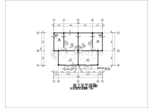 650平米2层砖混结构单体别墅平立剖面设计CAD图纸（含地下室层）-图二