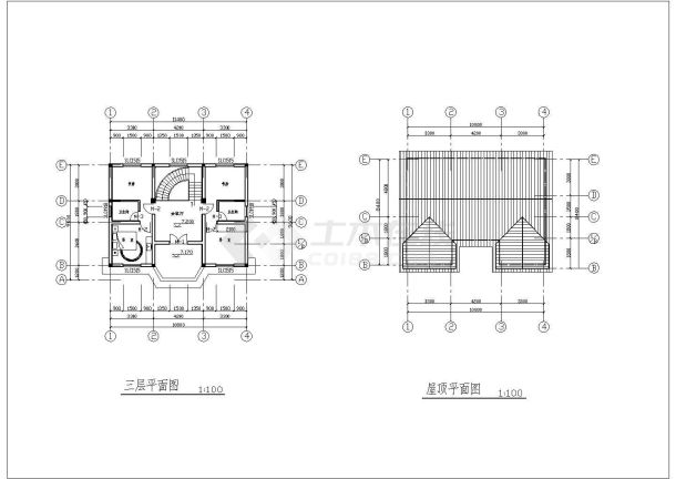 【南京】某地精品多层别墅楼施工全套设计cad图纸-图一