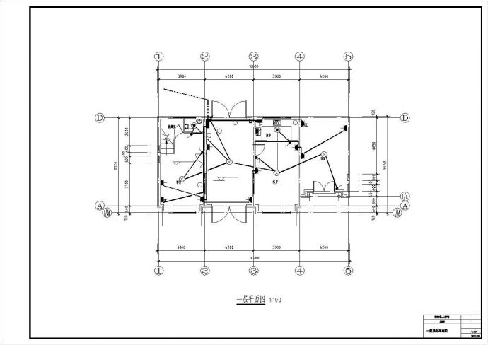 天津市平江村某2层砖混结构乡村别墅电气系统设计CAD图纸_图1