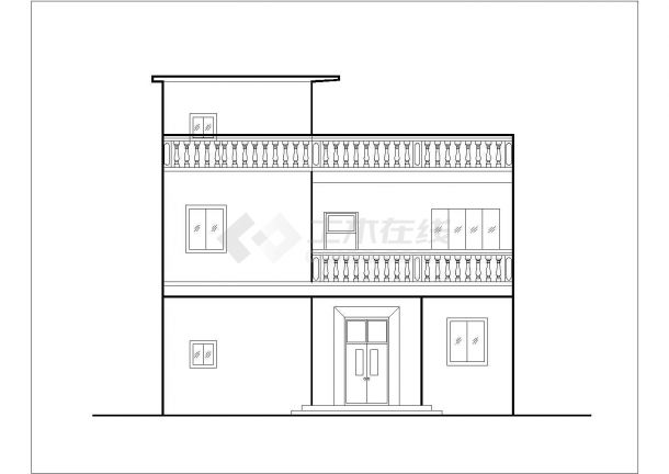 220平米2层现浇钢混结构乡村别墅平面设计CAD图纸（含天面层）-图二