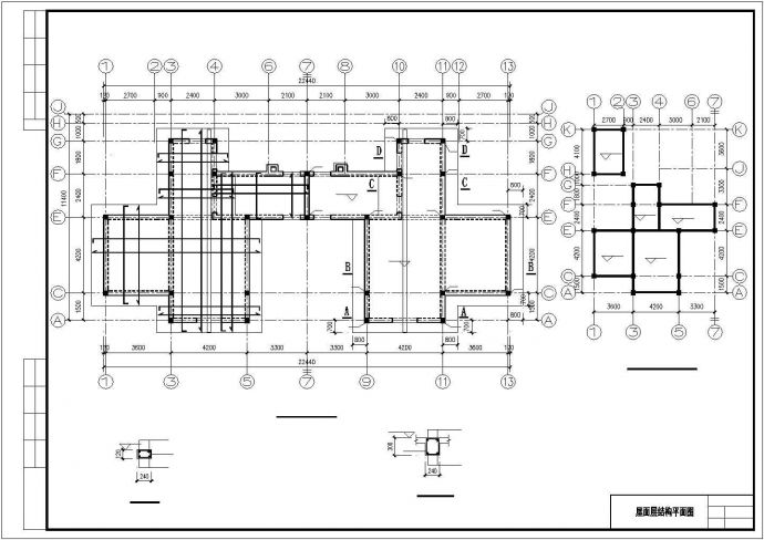 南昌市某村镇500平米2+1层框混结构双拼别墅全套结构设计CAD图纸_图1