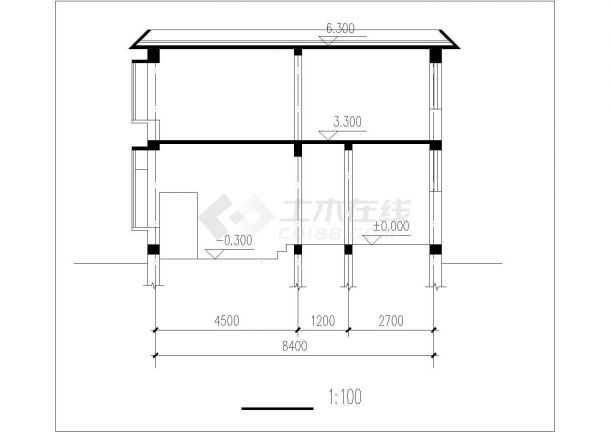 195平米2层砖混结构单体别墅全套平立剖面设计CAD图纸-图一