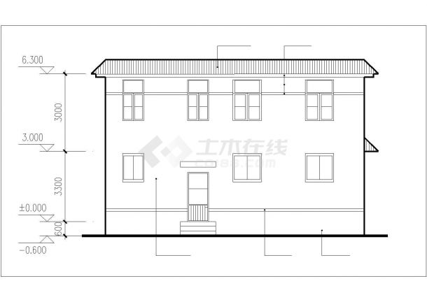 195平米2层砖混结构单体别墅全套平立剖面设计CAD图纸-图二