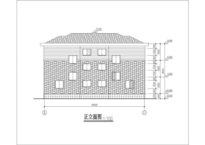 510平米3层框架结构双拼别墅全套平立剖面设计CAD图纸_图1