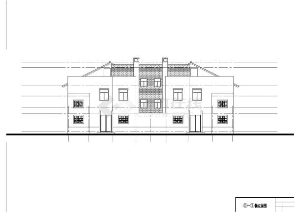 514平米2层砖混结构双拼别墅全套建筑设计CAD图纸（含阁楼和总图）-图二