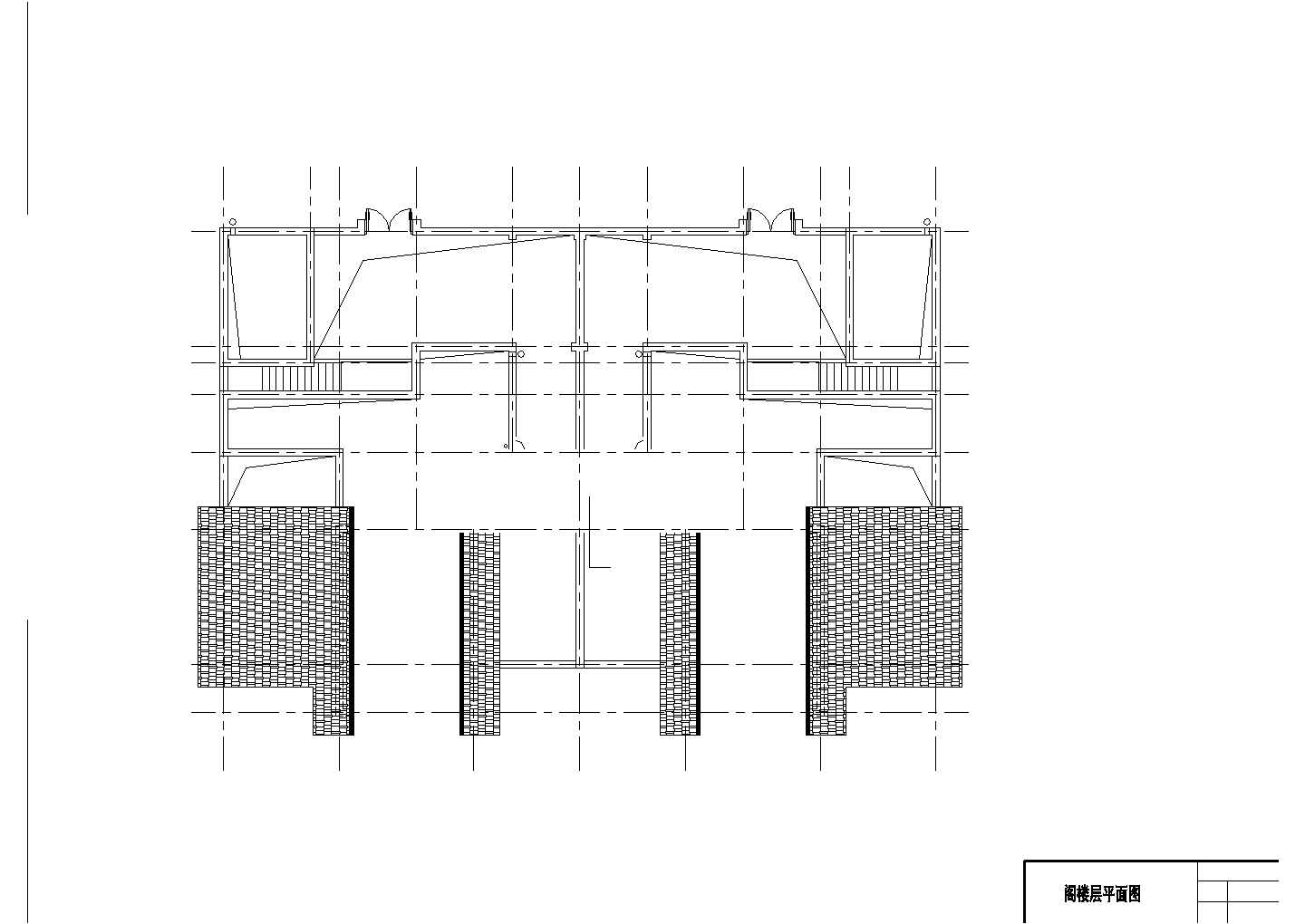 514平米2层砖混结构双拼别墅全套建筑设计CAD图纸（含阁楼和总图）