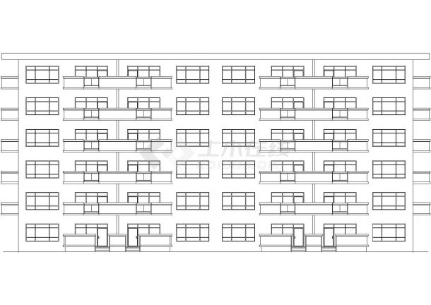 2850平米6层框混结构住宅楼平立剖面设计CAD图纸（1层4户）-图一