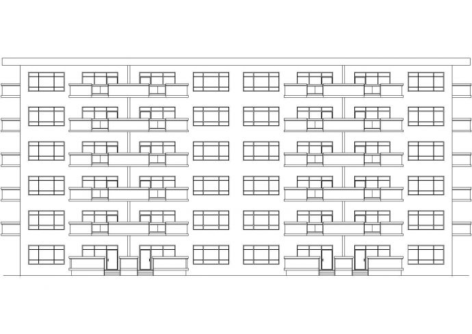 2850平米6层框混结构住宅楼平立剖面设计CAD图纸（1层4户）_图1
