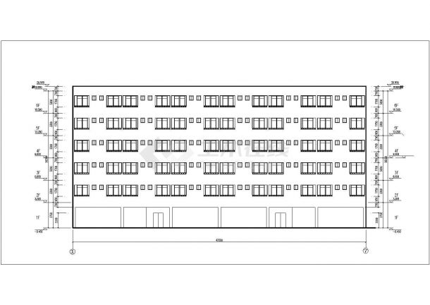 威武市某中学4500平6层框架结构宿舍楼建筑+结构设计CAD图纸-图一