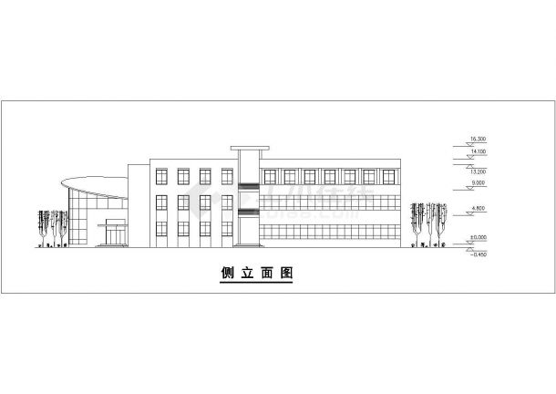 长春市某社区3900平米左右3层框混结构幼儿园平立剖面CAD设计图纸-图二