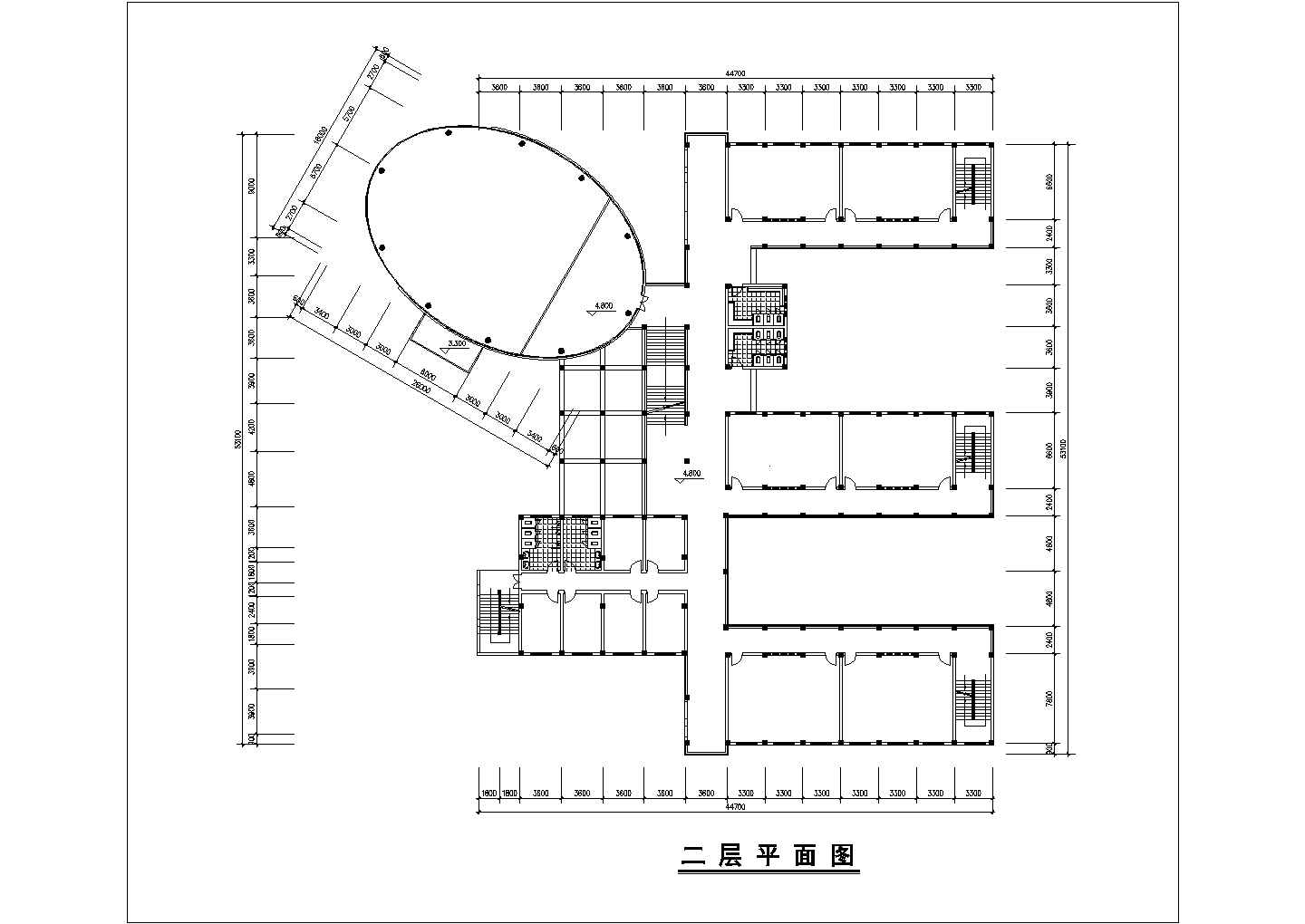 长春市某社区3900平米左右3层框混结构幼儿园平立剖面CAD设计图纸