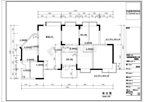 中式三居室全套装修设计施工CAD图-图一