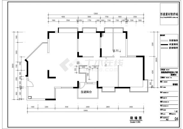 中式三居室全套装修设计施工CAD图-图二