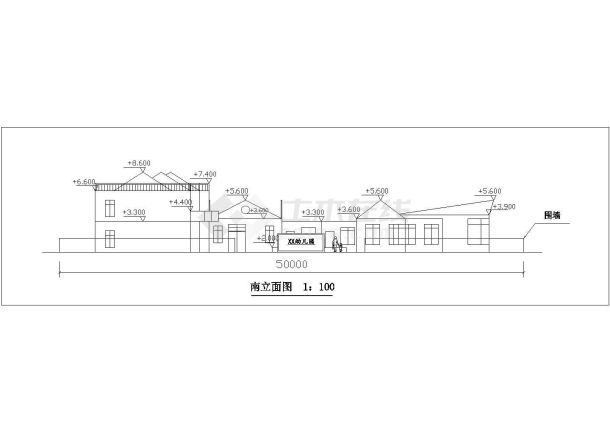 1800平米2层框混结构幼儿园平立剖面CAD设计图纸（含总图）-图二