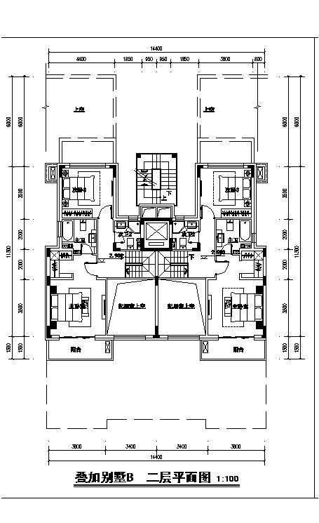 五层叠拼别墅 135 140㎡户型图2021_图1