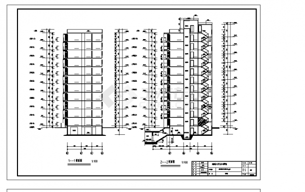 温州2套多层带跃层小高层住宅楼毕业设计施工cad图纸-图一