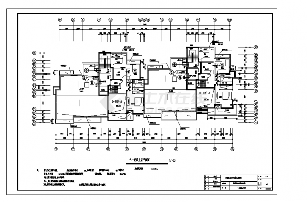 温州2套多层带跃层小高层住宅楼毕业设计施工cad图纸-图二