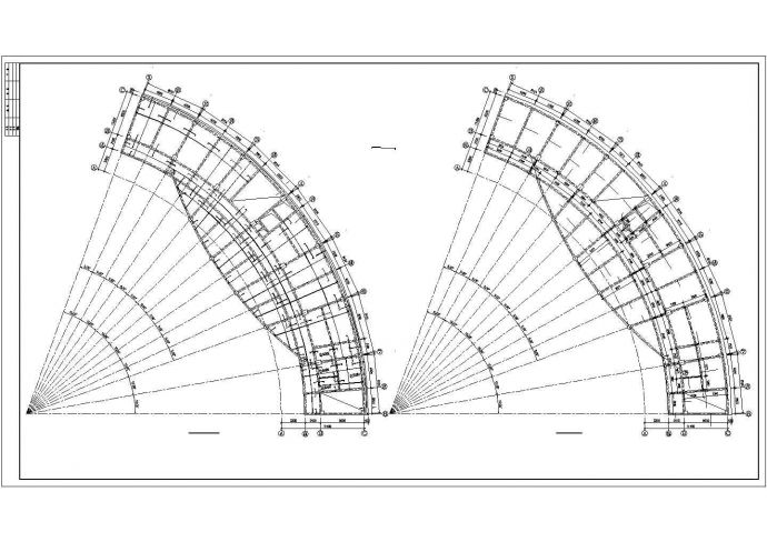 某地区8层框架弧形办公楼结构CAD图_图1