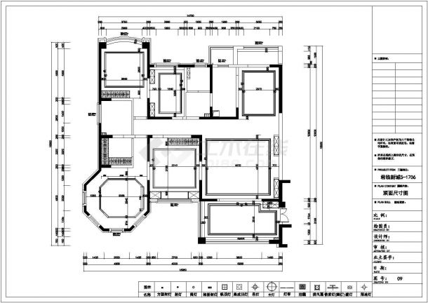 某欧式四室两厅住宅建筑设计cad施工图-图一