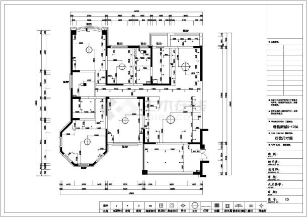 某欧式四室两厅住宅建筑设计cad施工图-图二