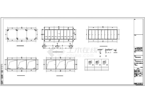单层钢混框架结构高压配电室建筑结构cad施工图纸-图二