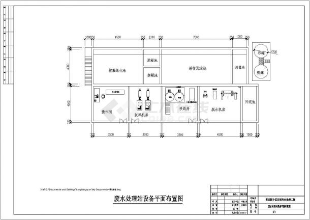 某花园小区生活污水处理工程设计cad工艺流程及平面图-图二