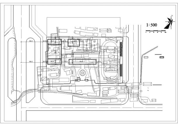 舟山市第四中学校区总平面规划设计CAD图纸（总建筑面积1万平米）-图一