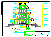 某350平方米三层公园仿古建筑施工CAD图-图二