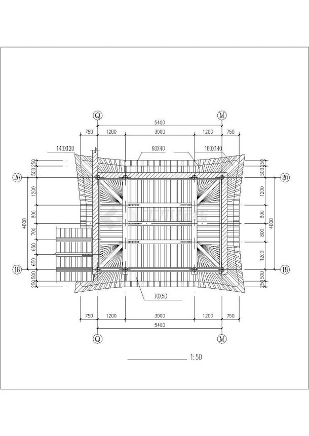 某仿古建筑亭屋设计cad全套建筑施工图纸（甲级院设计，18张图）-图二