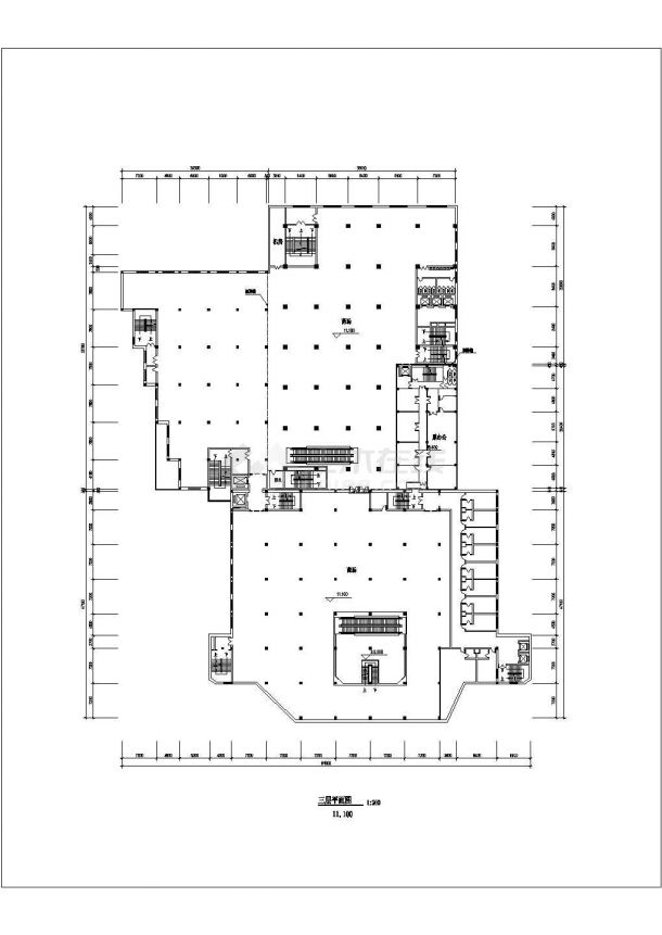 某商场平面设计CAD建筑施工图纸-图二