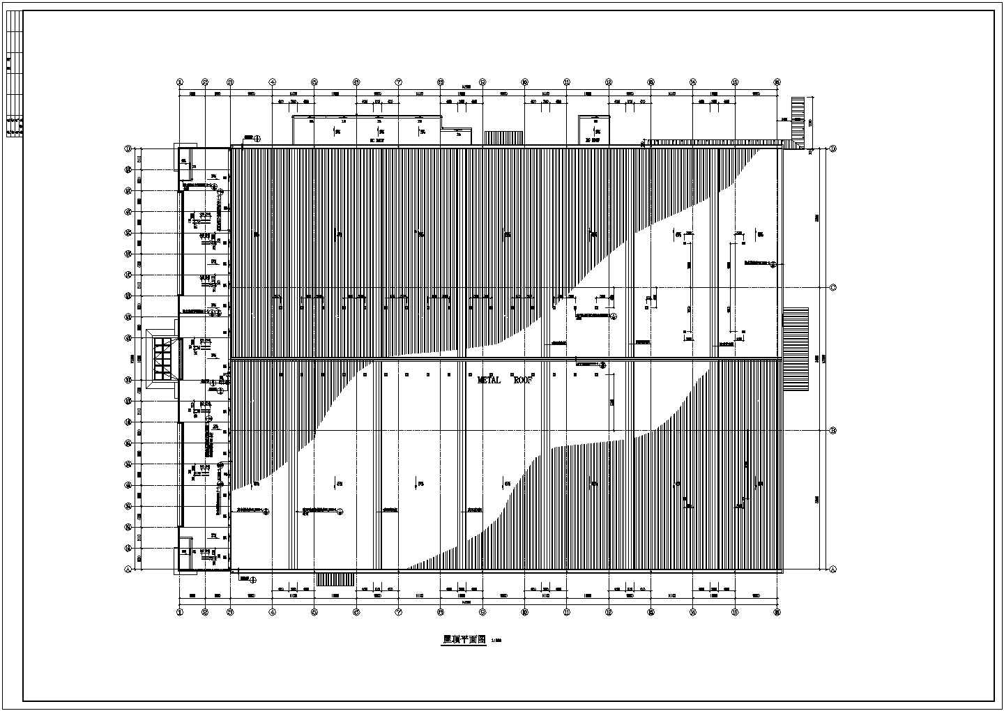 东莞市某工厂1.6万平米2层轻钢框架结构生产车间平立剖面设计CAD图纸