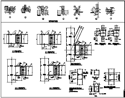 连廊节点设计_某车间钢桁架结构连廊节点大样设计cad图纸_图1