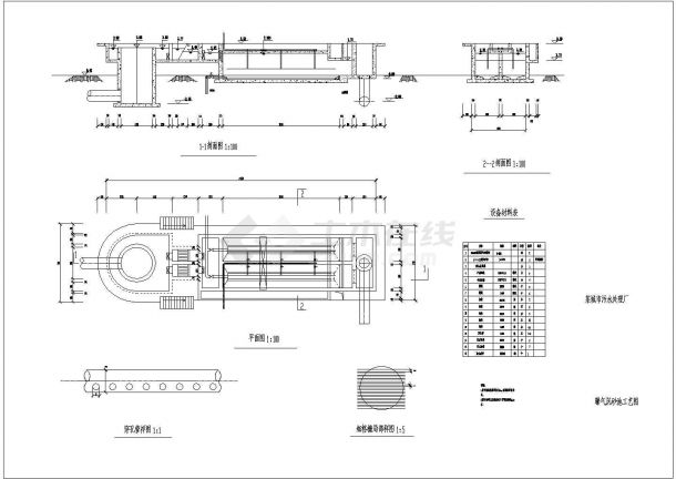 某城市污水处理厂设计cad全套工艺施工图（带计算说明书）-图一