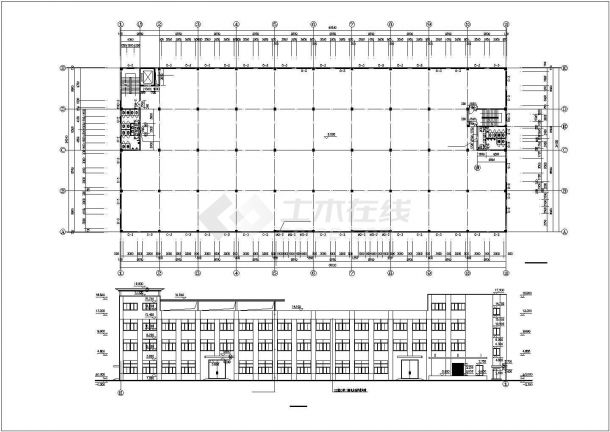 成都市某制造厂9500平米3层框架结构生产厂房全套建筑设计CAD图纸-图二
