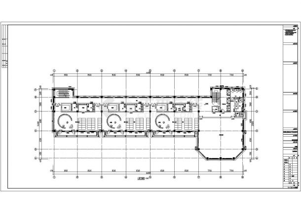 济南市金泉花园小区3层框架结构幼儿园建筑设计CAD图纸-图二