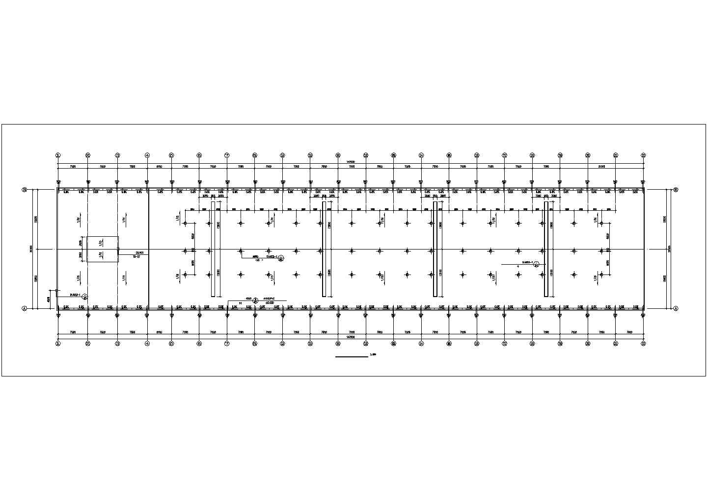 湖州市某工厂占地4600平米单层钢结构生产厂房全套建筑设计CAD图纸