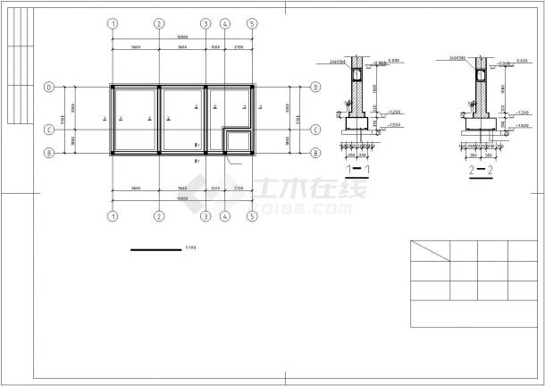 某办公楼砖混结构建筑设计施工CAD图纸-图一