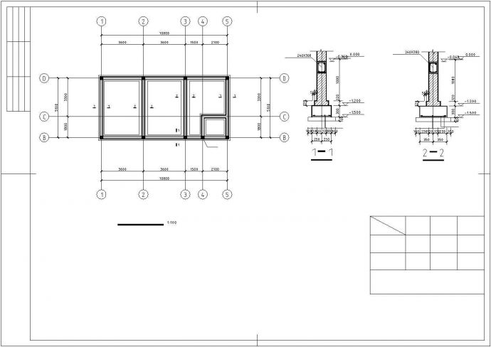 某办公楼砖混结构建筑设计施工CAD图纸_图1