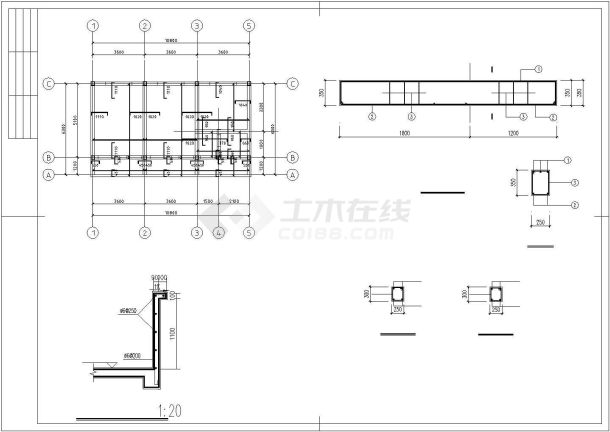 某办公楼砖混结构建筑设计施工CAD图纸-图二